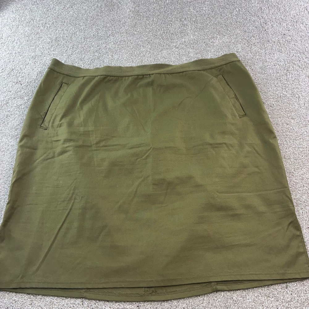 Lane Bryant Glamour Womens Plus Size 28 Olive Green Utility A-Line Mini Skirt